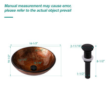 Load image into Gallery viewer, Vessel Bathroom Sink With Pop Up Drain, Round Bowl For Vanity Smooth - Brown
