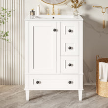 Load image into Gallery viewer, Bathroom Vanity With Integrated Basin, Soft Close Drawers, Door Mounted Double Layer Shelf
