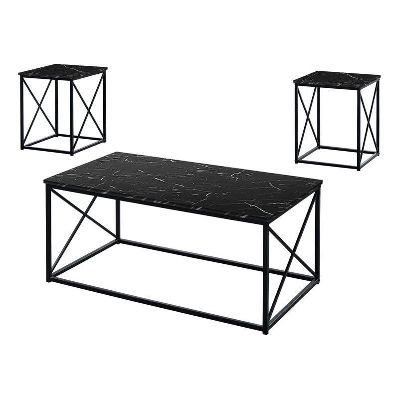 Metal Coffee Table (Set of 3) - Black
