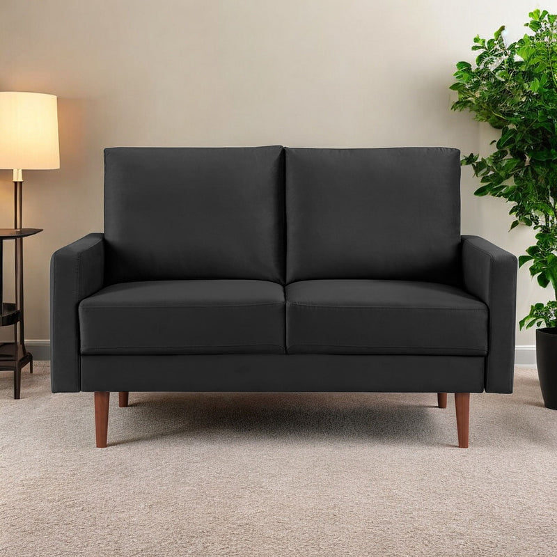 Loveseat Velvet - Black / Dark Brown