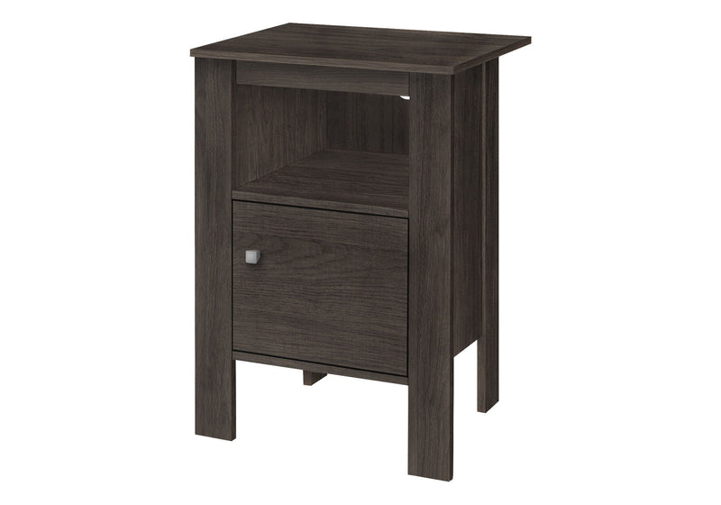 Nightstand With Cabinet Storage - Brown