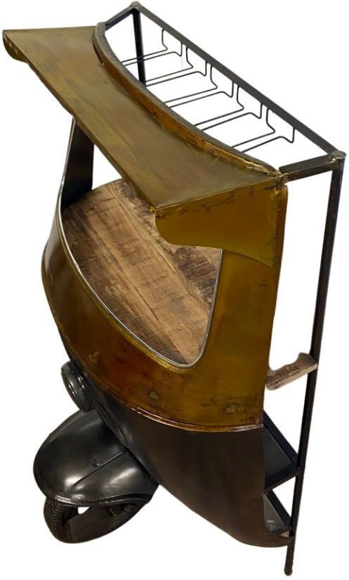 24" X 36" X 65" Tuk Tuk Bar - Black / Gold