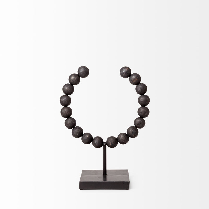 Abstract Beaded Tabletop Sculpture (392495) - Black