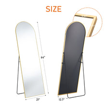 Load image into Gallery viewer, 64'' Aluminum Arch Freestanding Framed Standing Mirror - Gold
