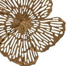 Load image into Gallery viewer, Marble Flowers Abstract Tabletop Sculpture - Antiqued Gold / White
