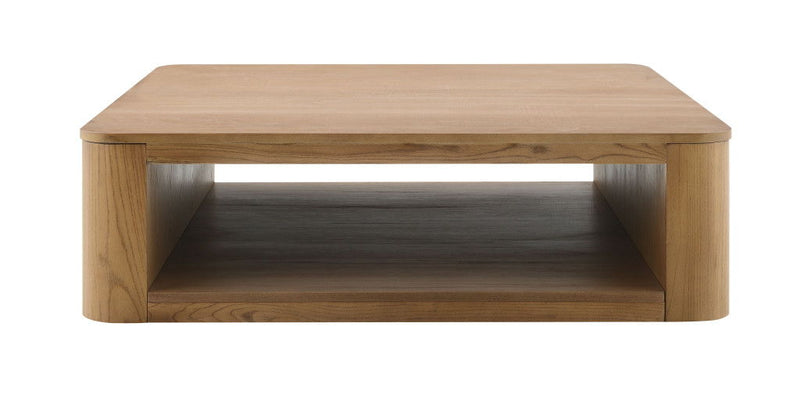 Wood Square Floor Shelf Coffee Table - Oak