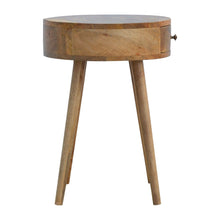 Load image into Gallery viewer, 22" Solid Wood Round One Drawer Nightstand - Natural
