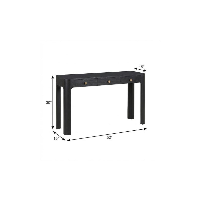 Console Table With Three Drawers - Black