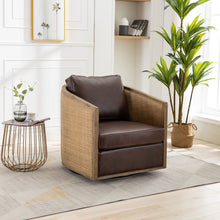 Load image into Gallery viewer, Barrel, Comfy Round Accent Sofa Chair With 360 Degree Swivel, Leisure Arm
