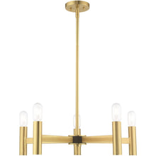 Load image into Gallery viewer, 19'' Five Light Dimmable Chandelier With Shades - Brass
