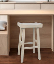 Load image into Gallery viewer, Solid Wood Backless Bar Height Bar Chair - Antiqued White
