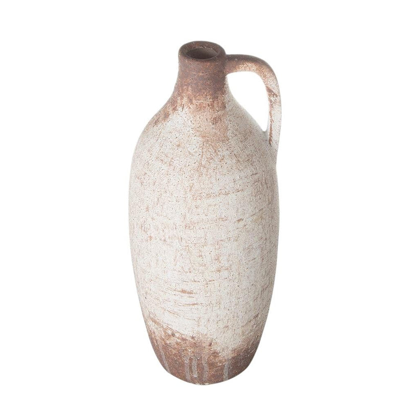 Round Jug Vase - Brown / White
