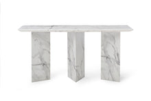 Load image into Gallery viewer, Genuine Marble And Stone Three Leg Console Table - White

