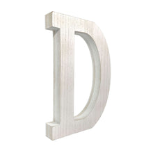 Load image into Gallery viewer, Wash Wooden Initial Letter D Sculpture - White
