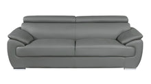 Load image into Gallery viewer, Leather Sofa - Gray / Silver
