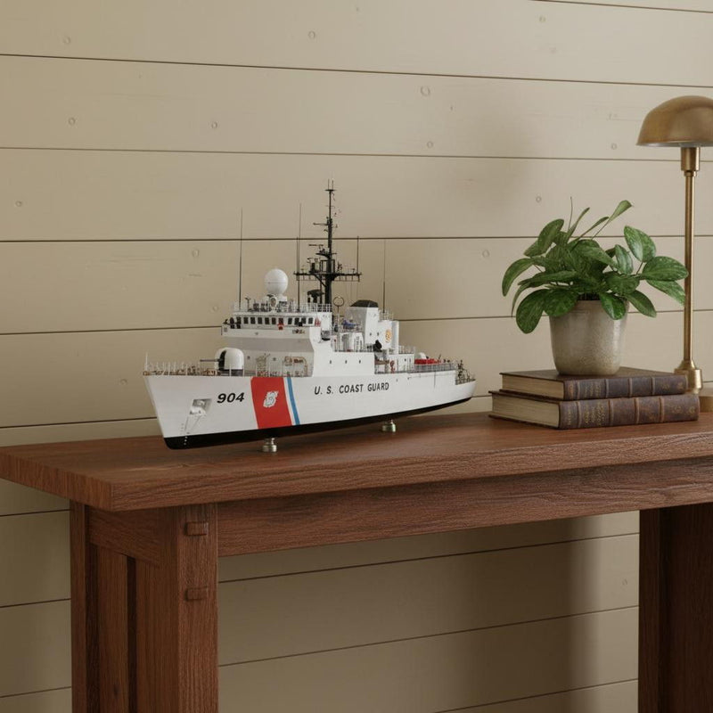 Hand Painted Model Boat (624388) - White