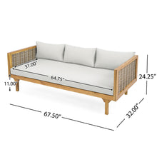 Load image into Gallery viewer, Claremont - 3 Seater Daybed Teak Acacia Wood Water Resistant Cushions
