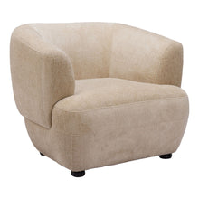 Load image into Gallery viewer, 39" Faux Shearling And Upholstered Arm Chair - Beige / Black
