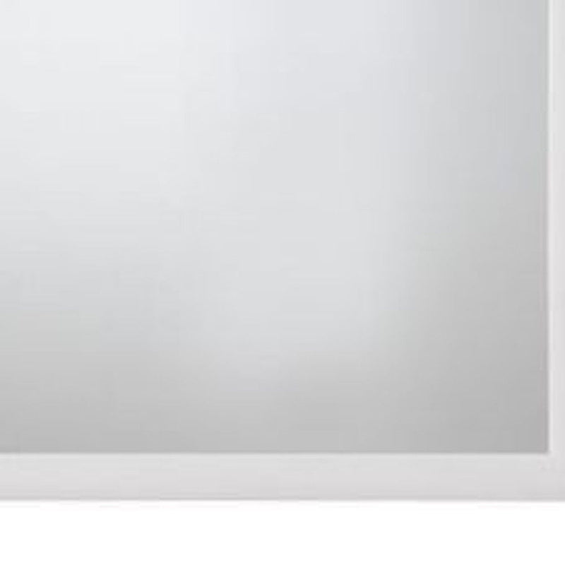 35" Square Framed Mounted Dresser Mirror - White