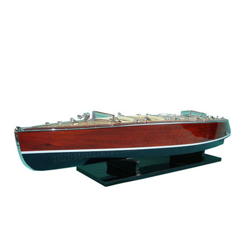 Hand Painted Model Boat (624210) - Light Brown / Dark Brown