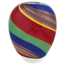 Load image into Gallery viewer, Striped Murano Style Art Table Vase - Red / Green / Red

