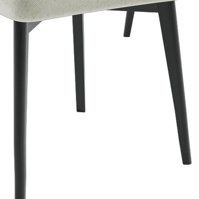 And Black Chenille And Wood Dining Side Chairs (Set of 2) - White