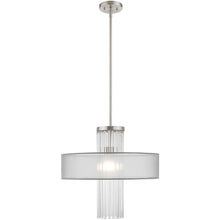 Load image into Gallery viewer, 28" Dimmable Chandelier With Shades - Nickel / Pearl Silver
