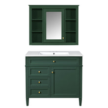 Load image into Gallery viewer, Bathroom Vanity With Mirror Cabinet, Single Sink With 2 Soft Closing Doors And 4 Drawers

