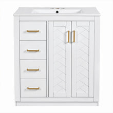 Load image into Gallery viewer, Ceramic Sink Combo, Freestanding Vanity Set With 3 Drawers &amp; Soft Closing Doors

