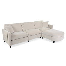 Load image into Gallery viewer, 107.87&#39;Sectional Sofa Couch With 1 Ottoman,Seat Cushion and Back Cushion Removable
