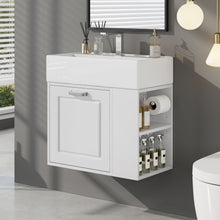 Load image into Gallery viewer, Modern Wall Mounted Bathroom Vanity With Sink, Soft Close Drawer, Adjustable Shelf, Toilet Paper Holder
