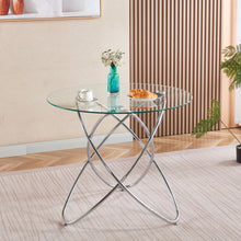 Load image into Gallery viewer, Metal Leg Dining Table With Tempered Glass Top
