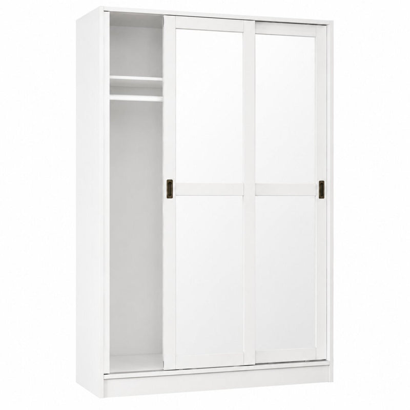 Solid Wood Mirrored Two Door Combo Dresser (765042) - White