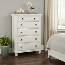 Load image into Gallery viewer, Solid Wood Five Drawer Chest - White
