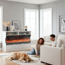 Load image into Gallery viewer, Wood Fireplace Entertainment Center With Fireplace (723792) - White
