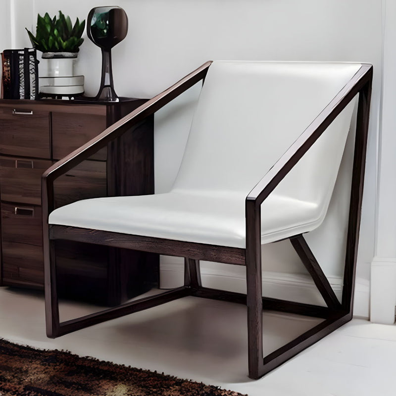 Faux Leather Lounge Chair - Gray And Brown