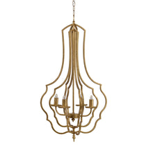 Load image into Gallery viewer, 4 Light Chandelier, Hanging Light Fixture With Adjustable Chain For Kitchen, Bulb Not Included - Gold
