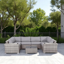 Load image into Gallery viewer, 4 Person Patio Seating Set With Cushions, All Weather - Gray

