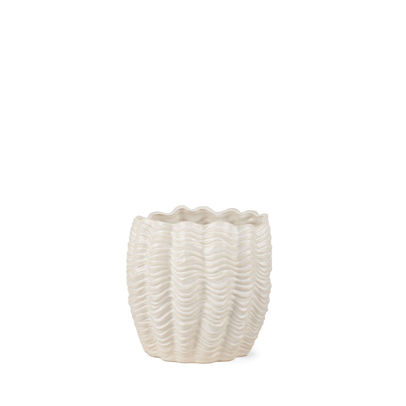 Sculptural Waves Table Vase - Cream