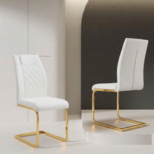 Load image into Gallery viewer, High Back Dining Chairs For Dining &amp; Kitchen Room (Set of 4) - Golden / White
