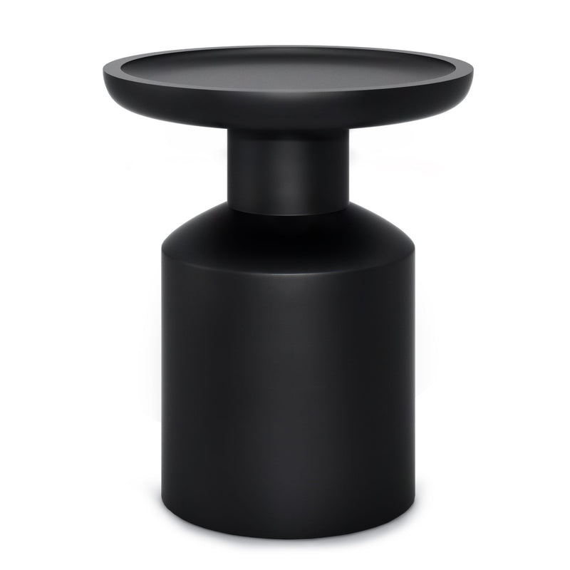 18" Wooden Round End Table - Black