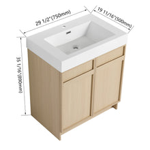 Load image into Gallery viewer, Freestanding Bathroom Vanity With Resin Sink &amp; Soft Close Cabinet Doors
