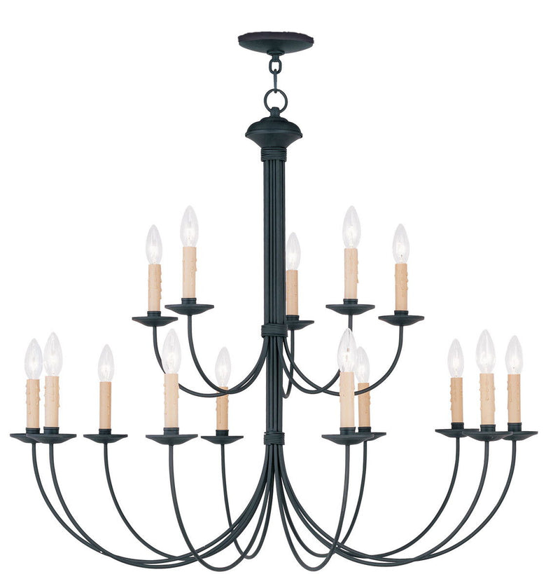 33" Multi Light Dimmable Chandelier With Shades - Black