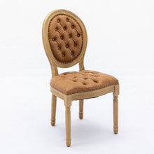 Load image into Gallery viewer, French Style Solid Wood Frame Antique Painting, Hand-Pulled Buckle Decoration Artificial Dining Chair With Nailhead Trim, Wood Legs
