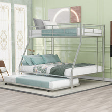 Load image into Gallery viewer, Bunk Bed With Steel Frame And Trundle, 2 Side Ladders
