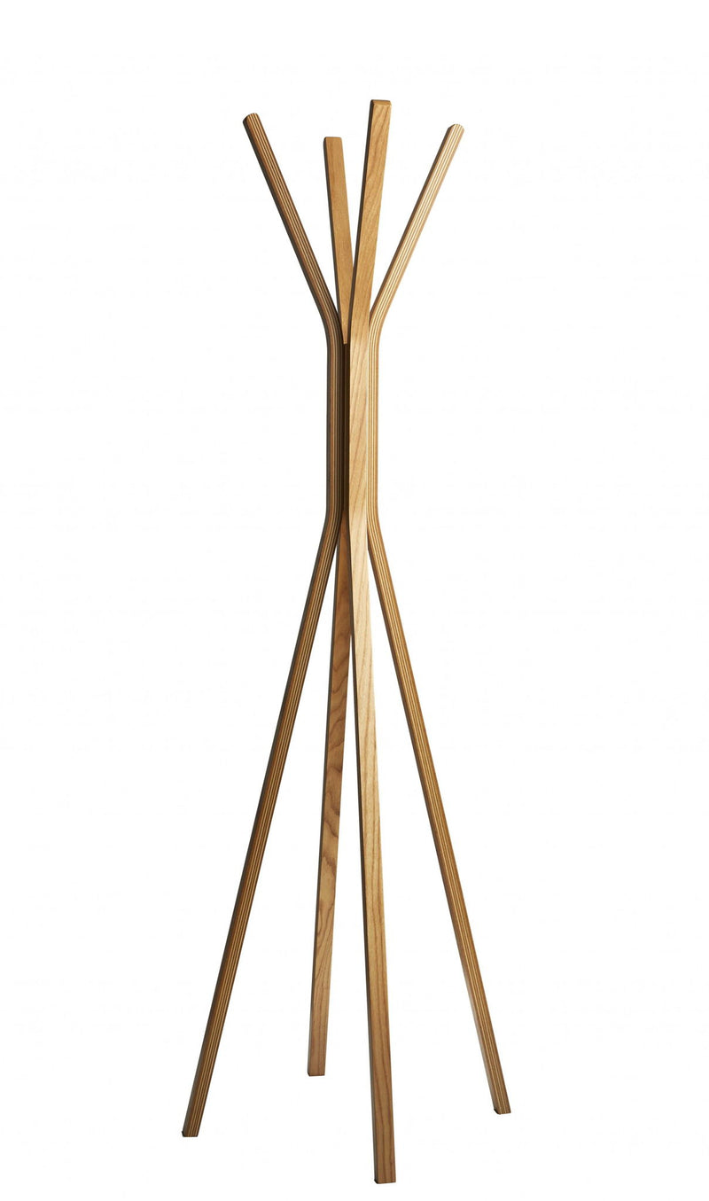 68" Modern Wood Coat Tree Rack - Natural