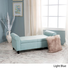 Load image into Gallery viewer, Hayes - Armed Storage Bench With Rolled Arms And Button Tufting
