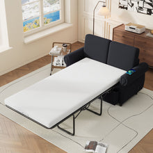 Load image into Gallery viewer, Pull Out Sofa Bed Loveseat Sleeper With Twin Size Memory Mattress With Two USB Ports For Living Room Spaces
