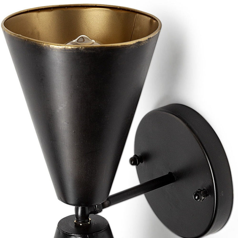 13'' Metal Corner Wall Light - Black