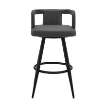 Load image into Gallery viewer, 37" Faux Leather Swivel Low Back Bar Height Bar Chair - Gray / Black
